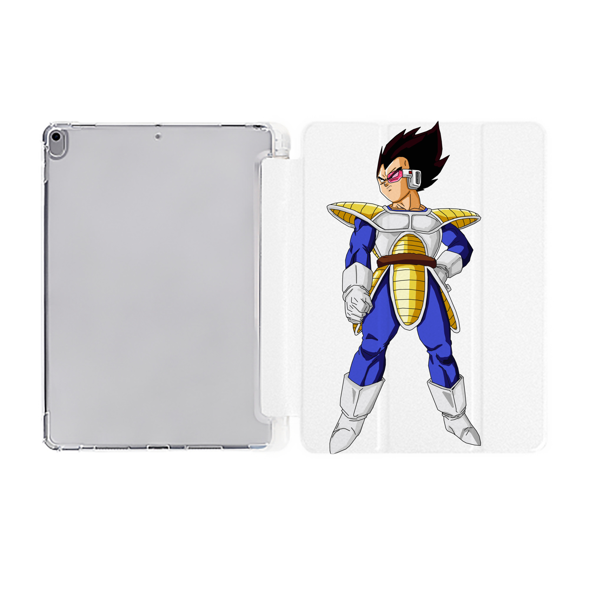 （画像用） ドラゴンボール ベジータ四世（Bejīta Yonsei）DRAGON BALL Vegeta IV IPad ケース ペン収納付き 三つ折りスタンド PUレザー×シリコン 対応機種9.5/10.5/10.9インチ